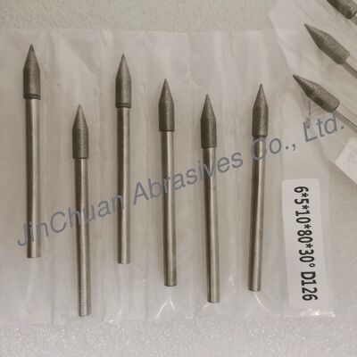 Custom-Made 6*5*10*80mm  30°-120° D126 Electroplated Grinding Bits For Cemented Carbide
