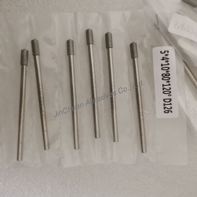 Custom-Made 5*4*10*80mm  30°-120° D126 Electroplated Grinding Bits For Cemented Carbide
