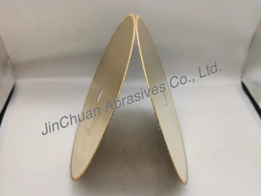 D50/60 इलेक्ट्रोप्लेटेड डायमंड ग्राइंडिंग कटिंग व्हील 0.8 मिमी बेसबॉडी 210 * 20 * 2 मिमी