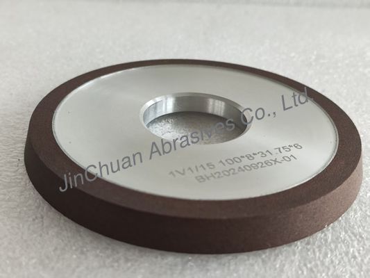 1V1/15° 100*8*31.75*6mm D91 C125 गीला पीसने के लिए राल बंधन हीरा पीसने के पहिया