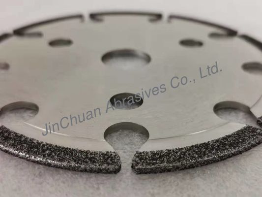 5 "स्लॉट्स के साथ इलेक्ट्रोप्लेटेड सीबीएन ग्राइंडिंग व्हील्स डायनासॉ एबीएन / सीबीएन साइक्लोन ग्राइंडिंग व्हील